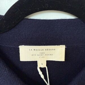 Sezane Navy Maille Women's Jacket